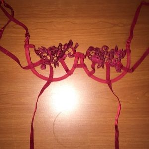Red Lingerie Rose Bralette